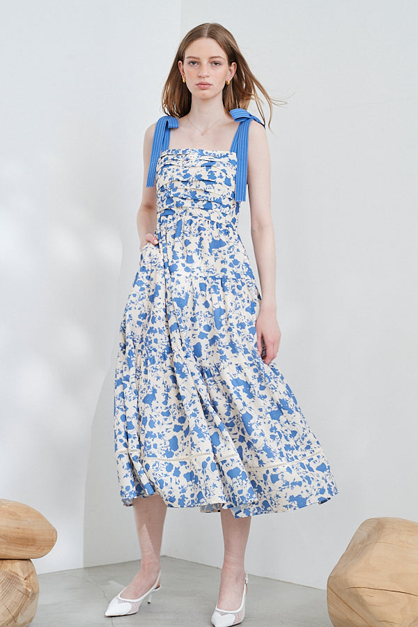 Sandra Floral-print long dress  <br>-IVO x blu.pt-