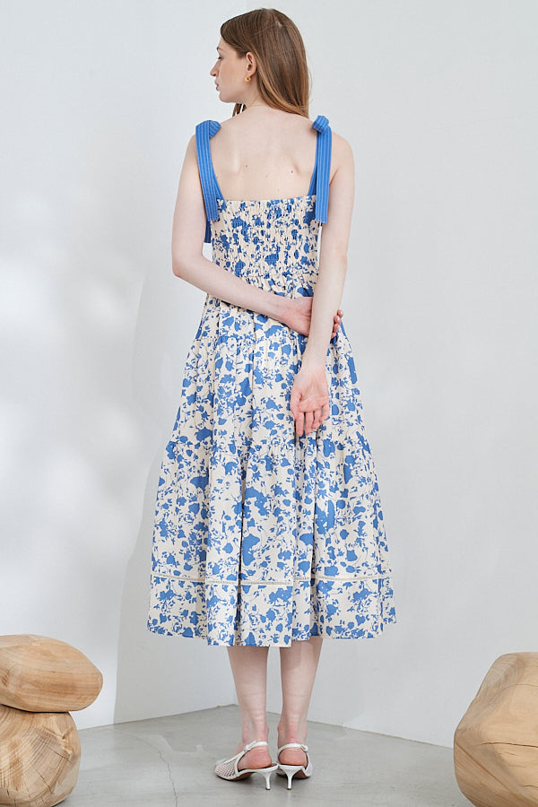 Sandra Floral-print long dress  <br>-IVO x blu.pt-