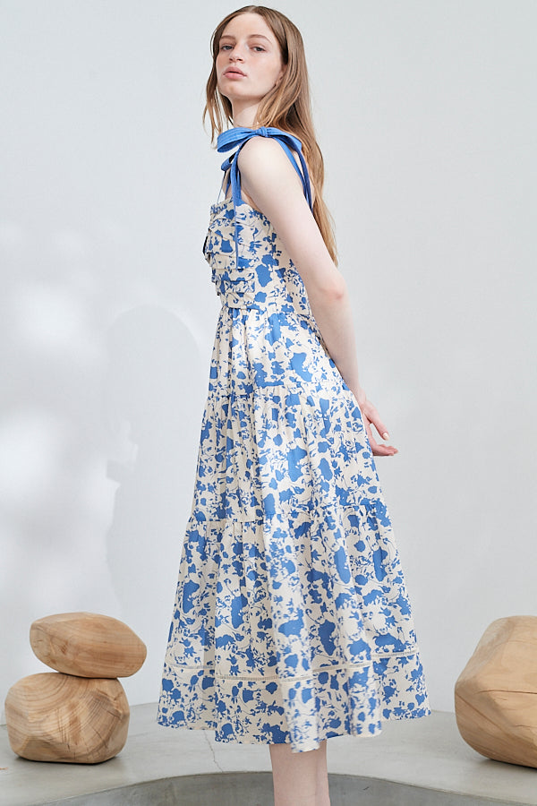 Sandra Floral-print long dress  <br>-IVO x blu.pt-