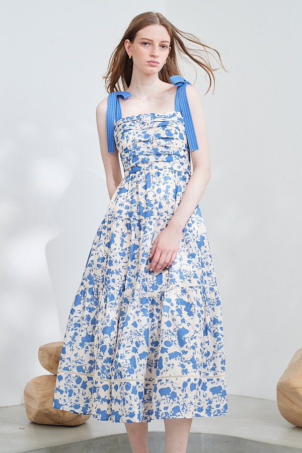 Sandra Floral-print long dress  <br>-IVO x blu.pt-