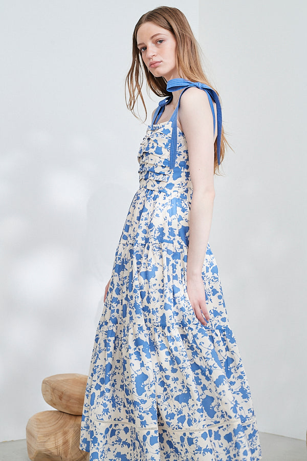 Sandra Floral-print long dress  <br>-IVO x blu.pt-