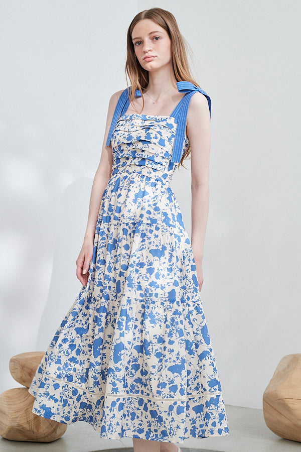 Sandra Floral-print long dress  <br>-IVO x blu.pt-