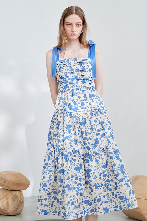 Sandra Floral-print long dress  <br>-IVO x blu.pt-