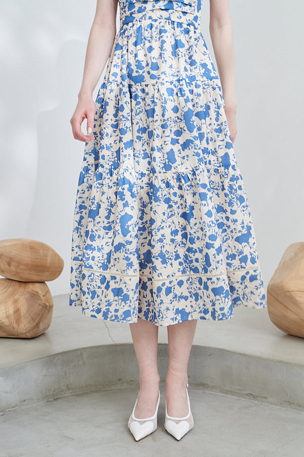 Sandra Floral-print long dress  <br>-IVO x blu.pt-