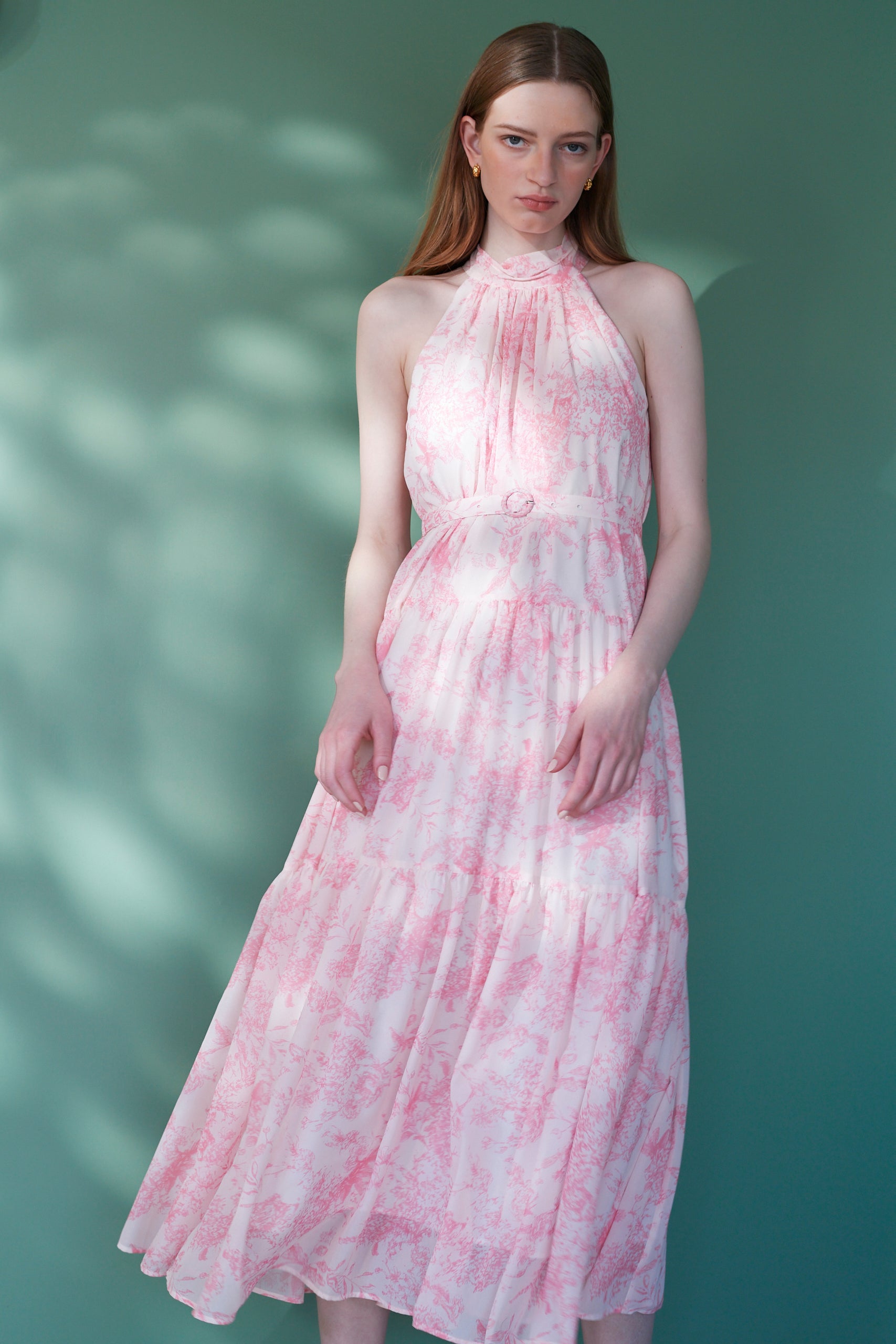 完売品 Positano Belted long Dress ピンク Positano Belted long Dress 2 -PNK- – Estella.K