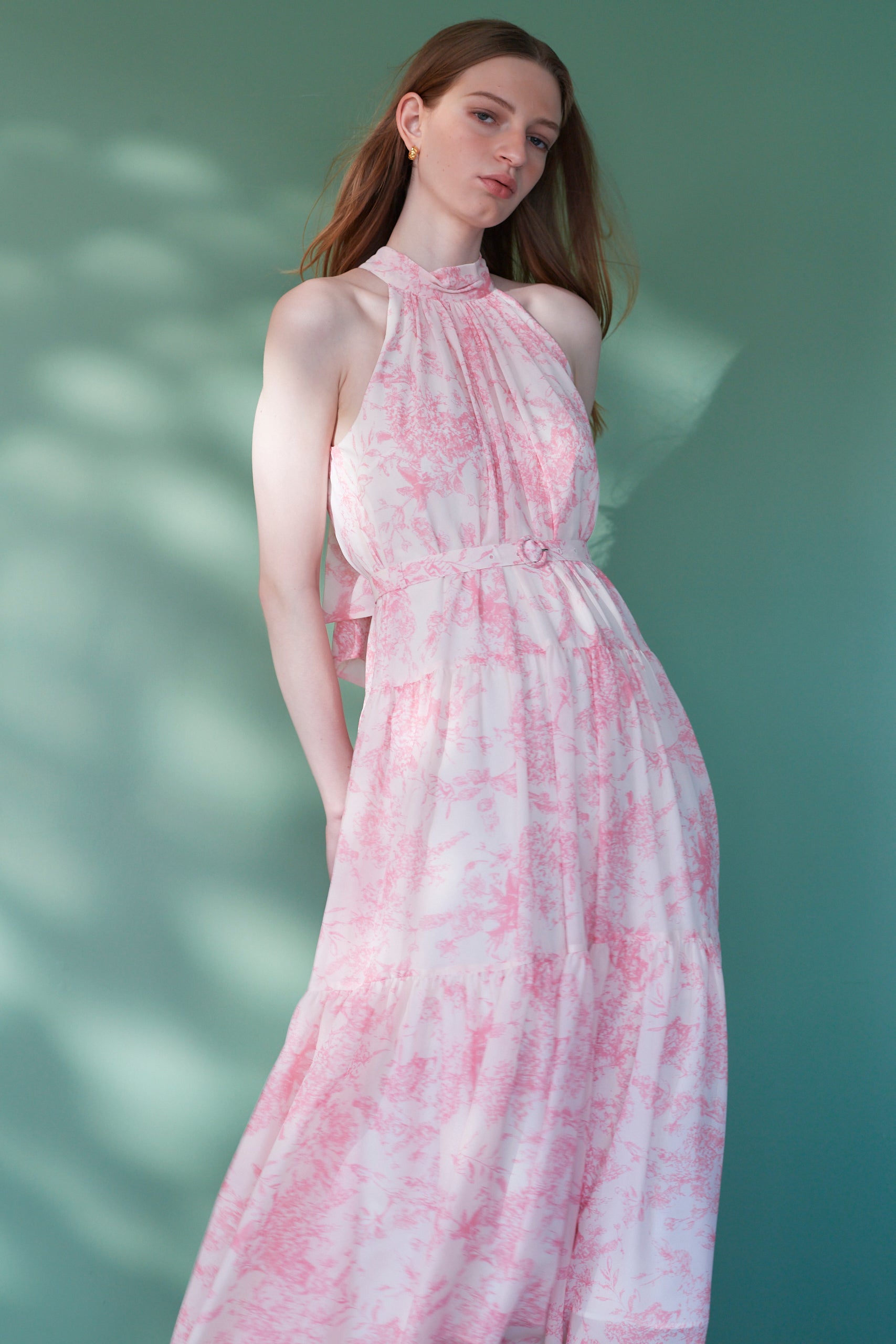 Positano Belted long Dress 2 -PNK- – Estella.K