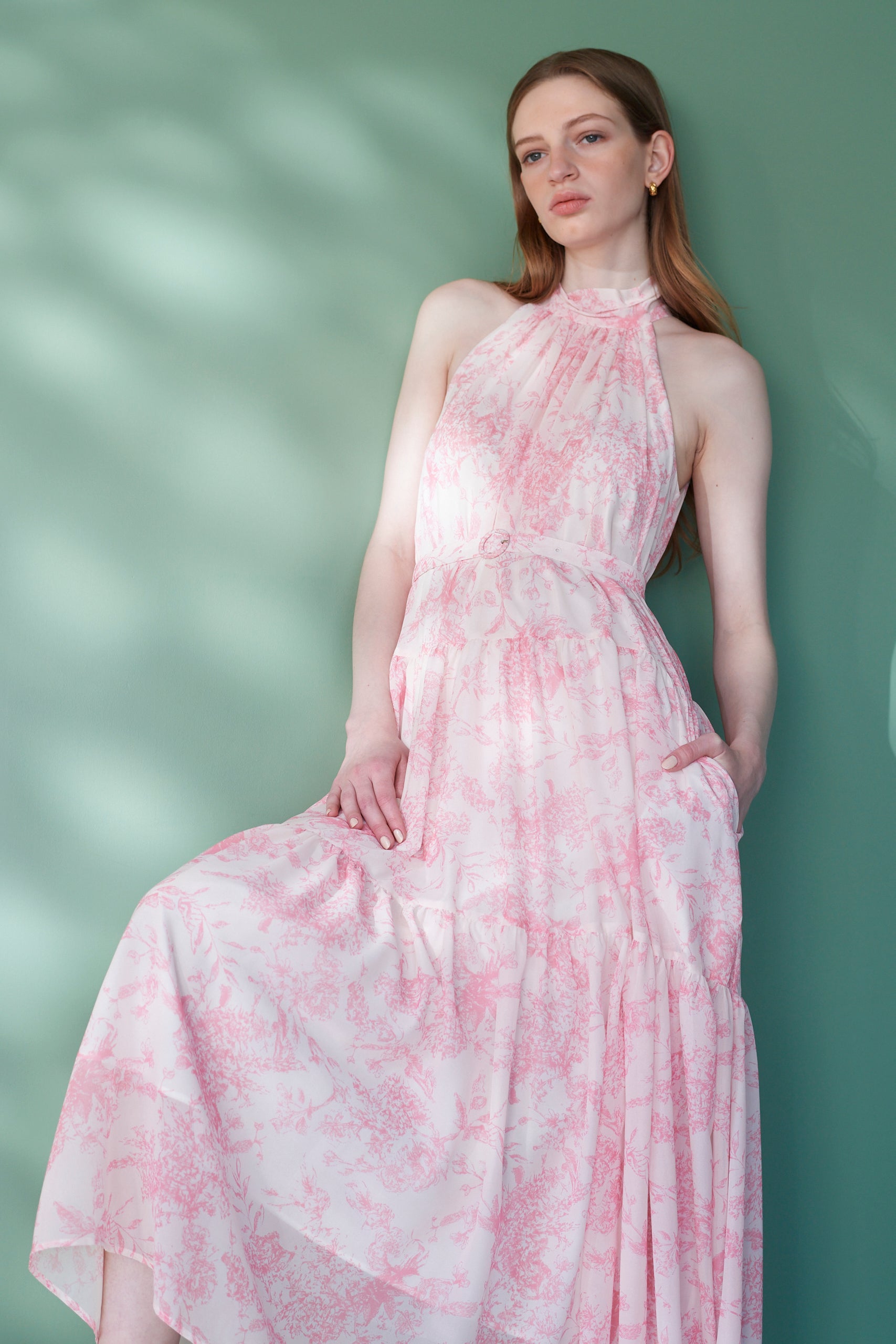 positano belted long dress パット付き　エステラケー Positano Belted long Dress 2 -KHA- – Estella.K