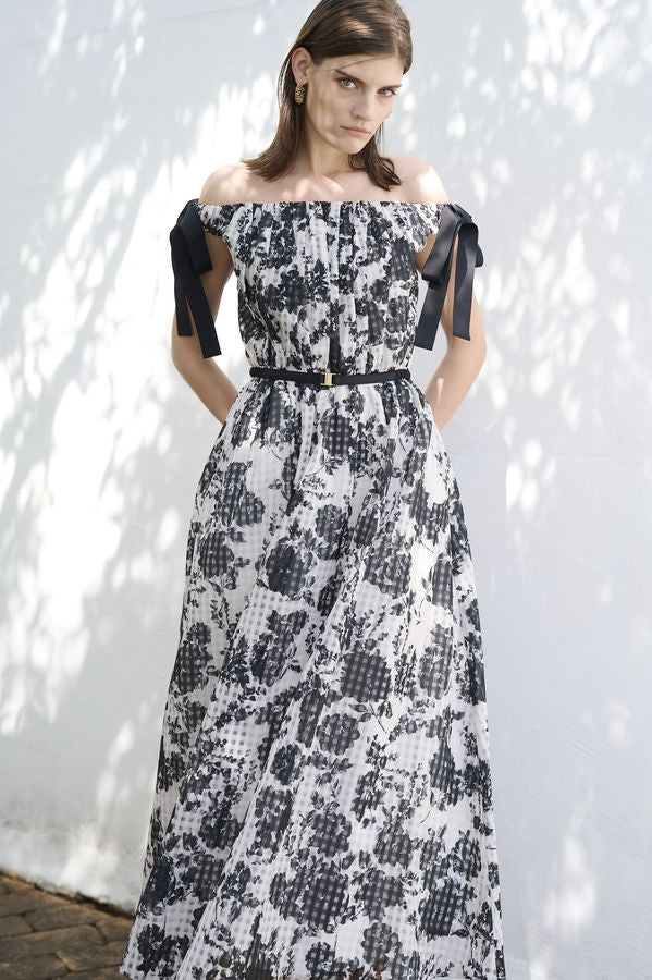 Bianca Ribbon Dress -Black- – Estella.K