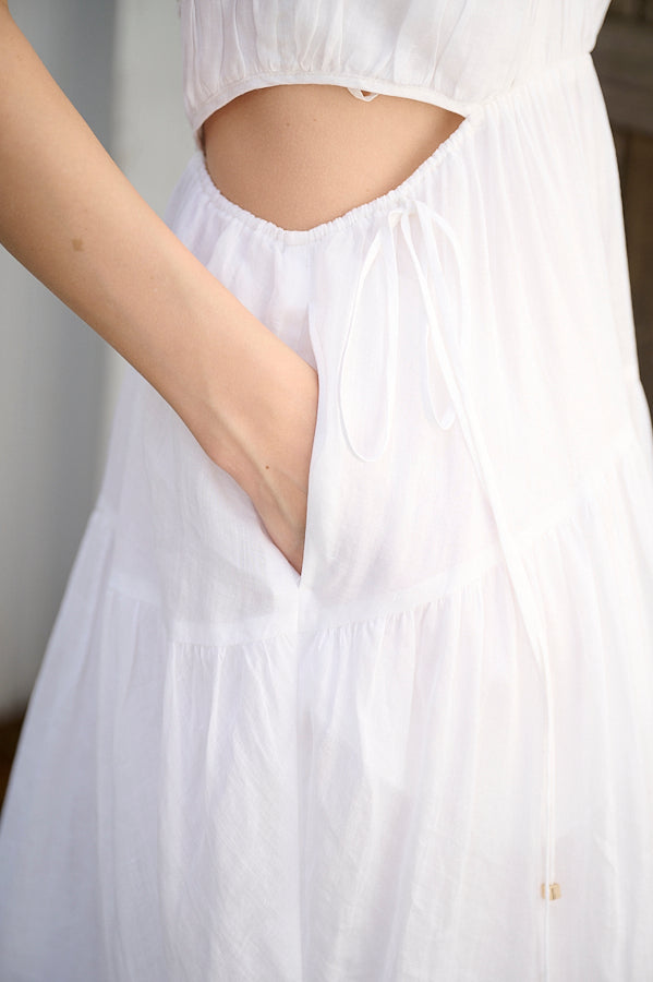 Elizabeth Long Dress <br>-WHT-