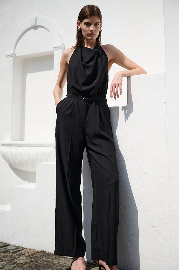 Helena Belted Jumpsuit <br>-BLK-