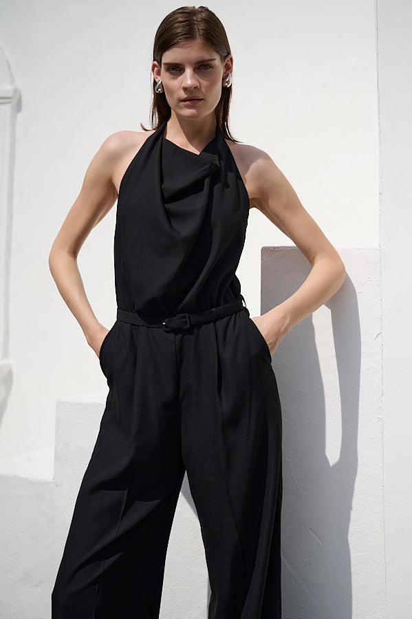Helena Belted Jumpsuit <br>-BLK-