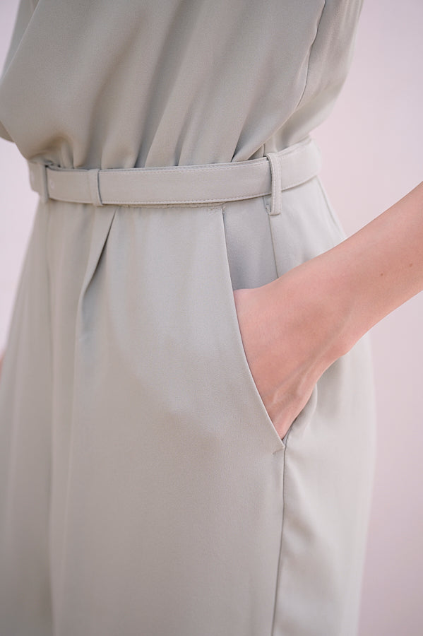 Helena Belted Jumpsuit <br>-L.GRN-