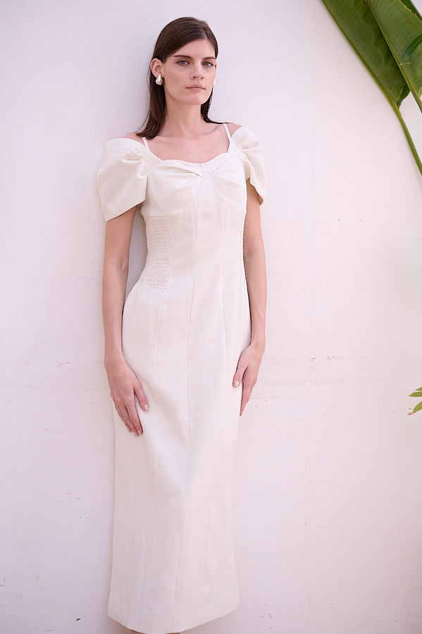 Margo Bloom Dress <br>-WHT-