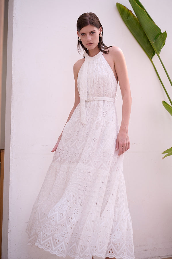Gabi Lace Dress <br>-WHT-