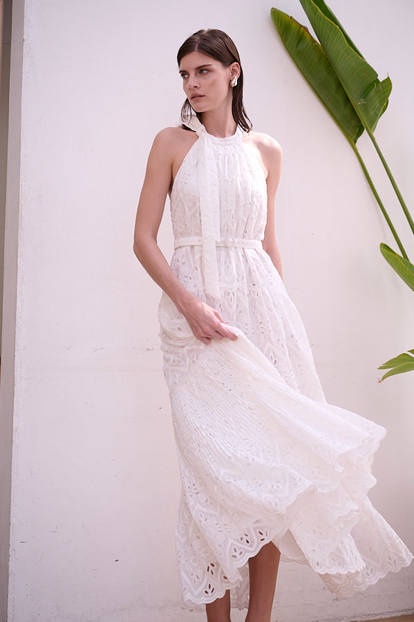 Gabi Lace Dress <br>-WHT-