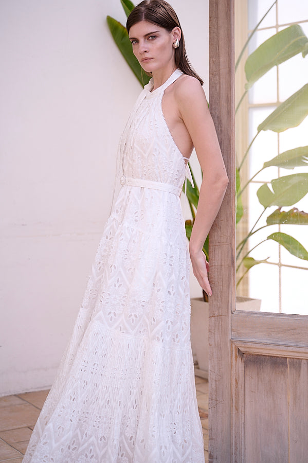 Gabi Lace Dress <br>-WHT-
