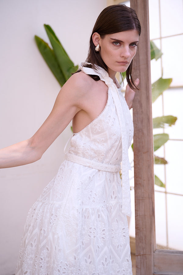 Gabi Lace Dress <br>-WHT-