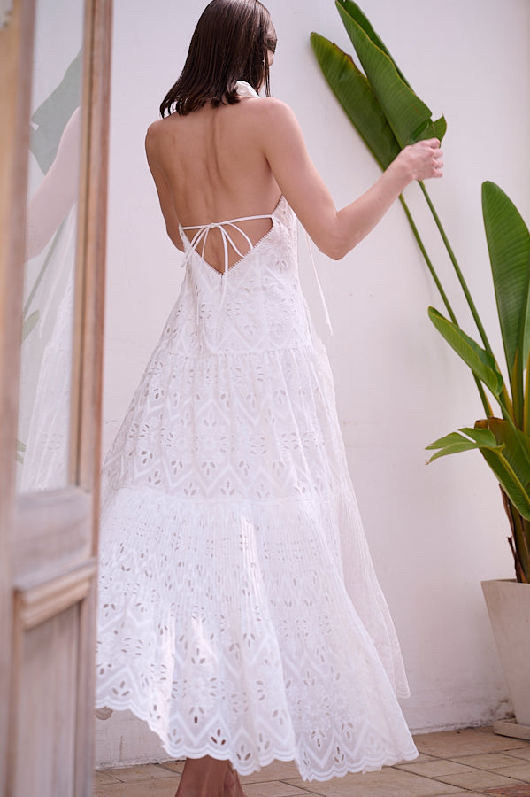 Gabi Lace Dress <br>-WHT-