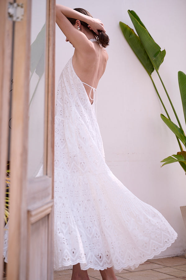 Gabi Lace Dress <br>-WHT-