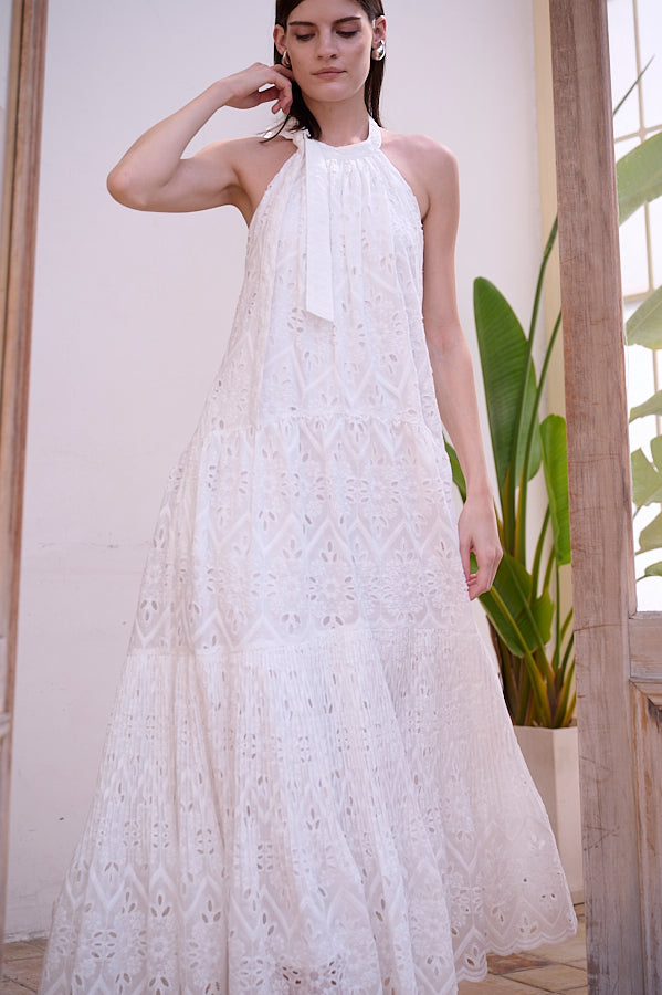Gabi Lace Dress <br>-WHT-