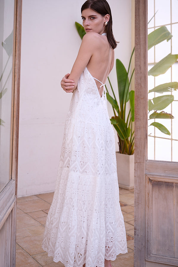 Gabi Lace Dress <br>-WHT-