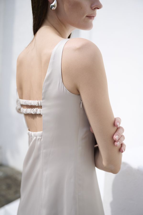 Gloria Dress <br> -Light beige-