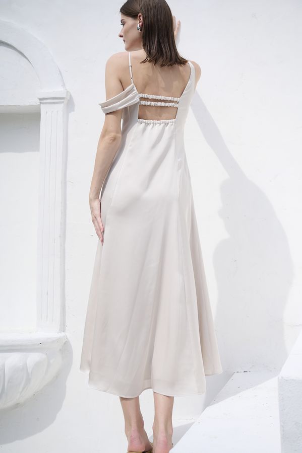 Gloria Dress <br> -Light beige-