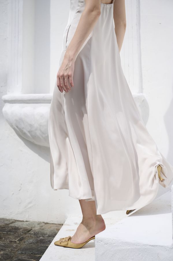 Gloria Dress <br> -Light beige-