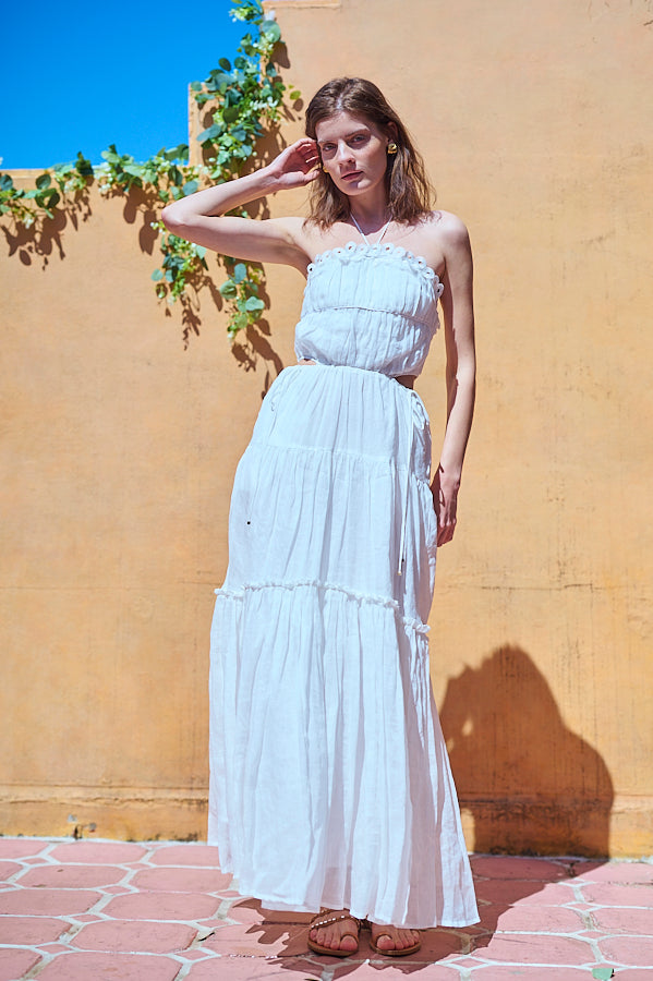 Elizabeth Long Dress <br>-WHT-