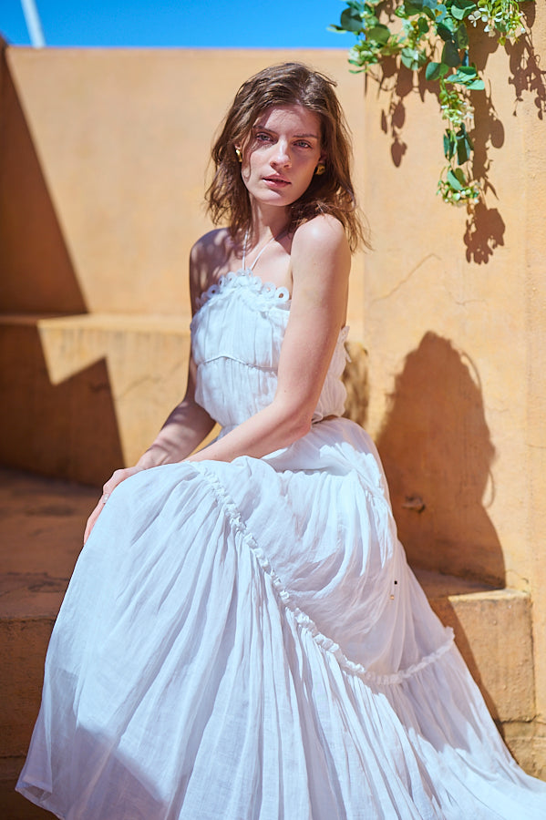 Elizabeth Long Dress <br>-WHT-