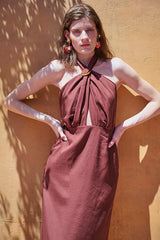 Agrigento Dress -Brown- – Estella.K