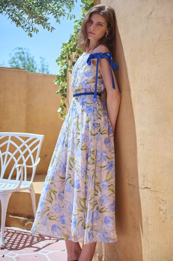 Estella.K】Positano Belted long Dress