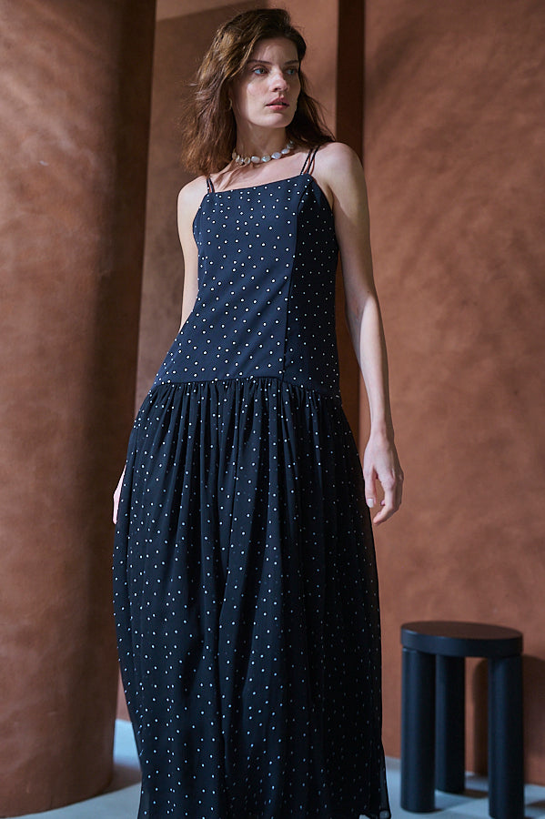 Juliette Dress <br>-Black.dot-