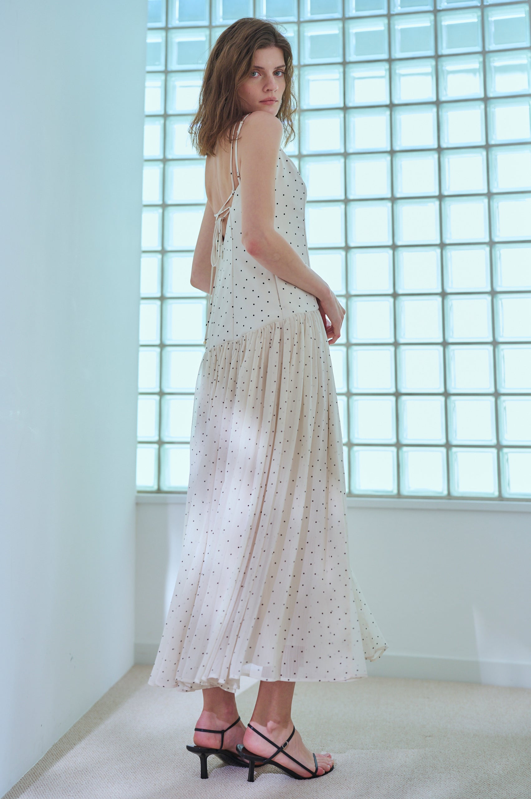 Juliette Dress <br>-Ivory.dot-