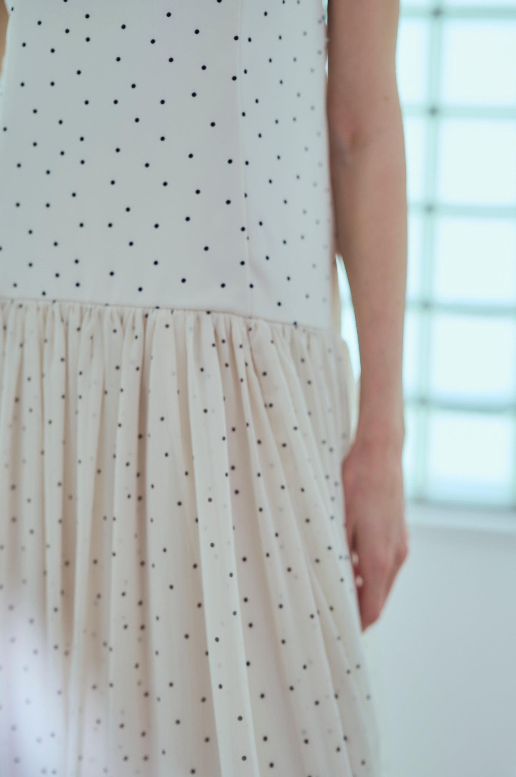 Juliette Dress <br>-Ivory.dot-