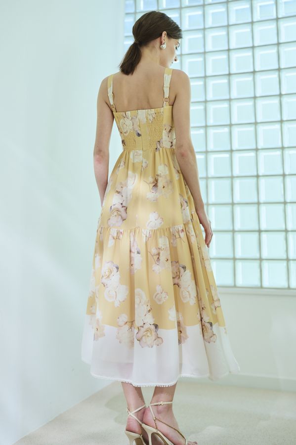 Angelique Floral Dress <br>-Yellow-