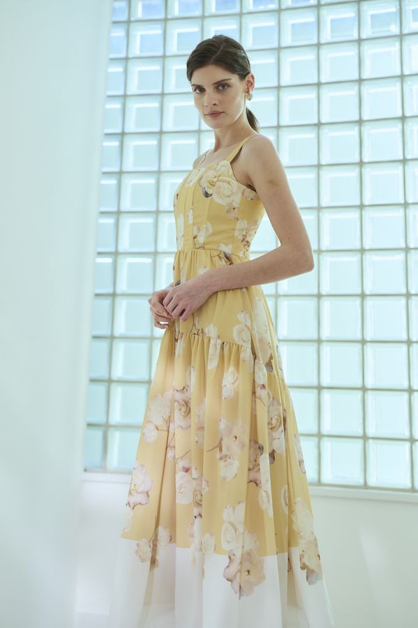 Angelique Floral Dress <br>-Yellow-
