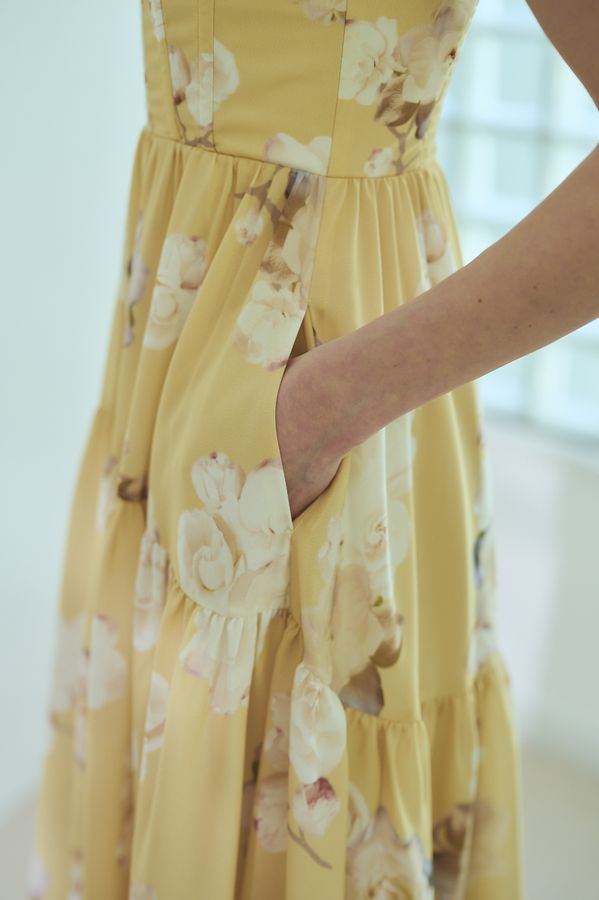 Angelique Floral Dress <br>-Yellow-