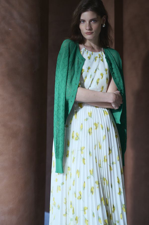 Coco Lace Knit Cardigan <br> -Green-