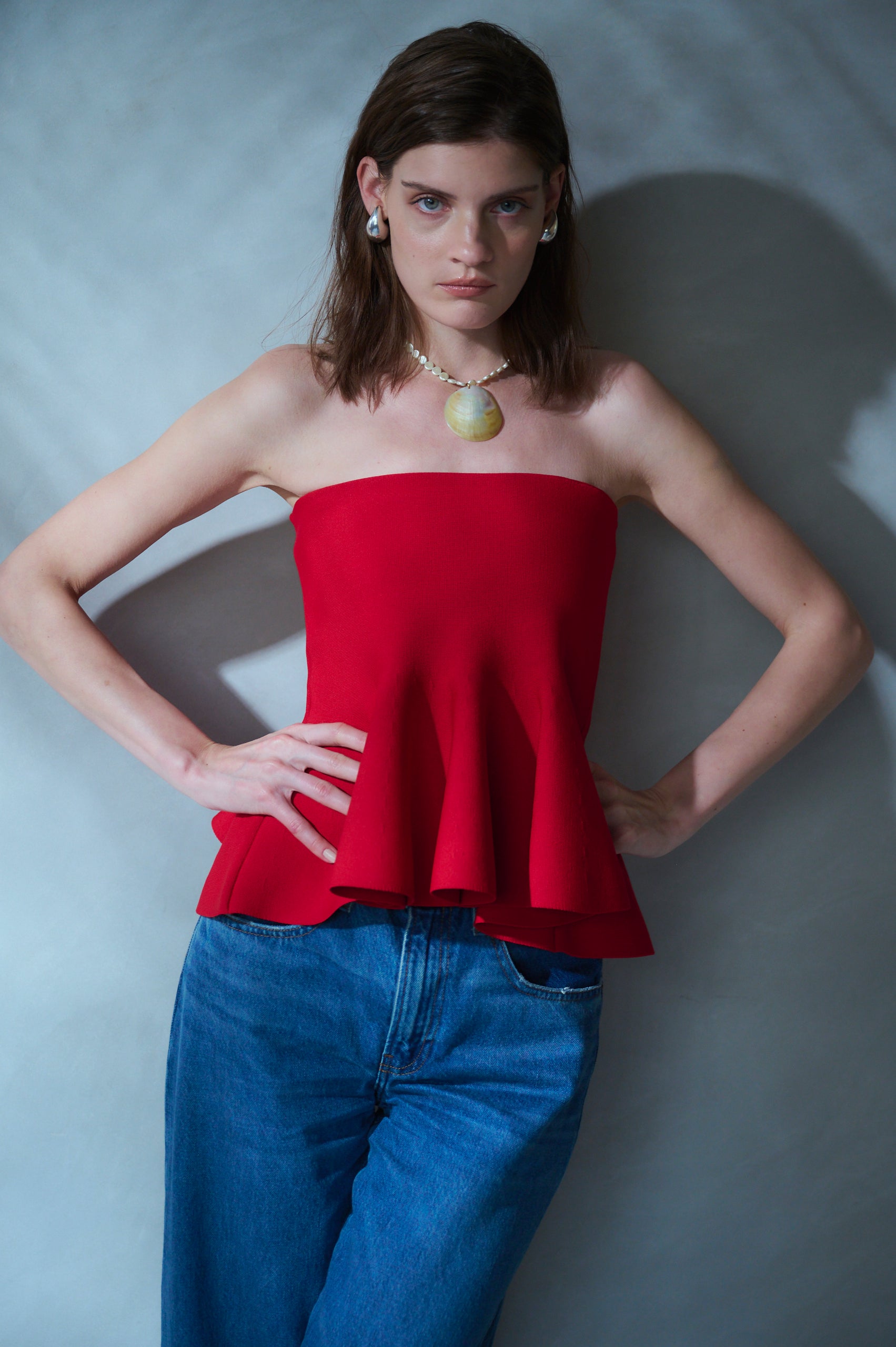 Raisa Knit Top <br>-Red-