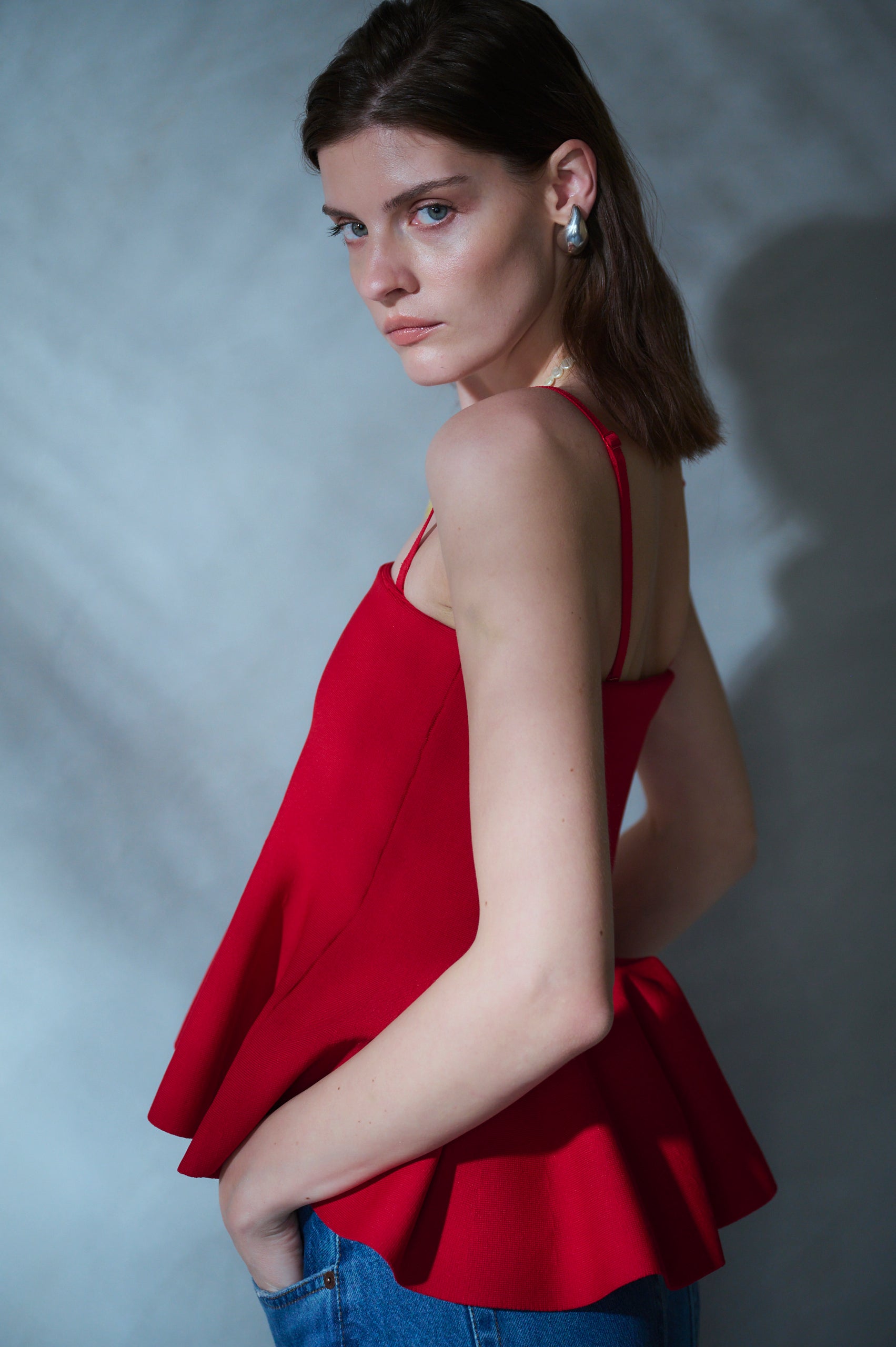 Raisa Knit Top <br>-Red-