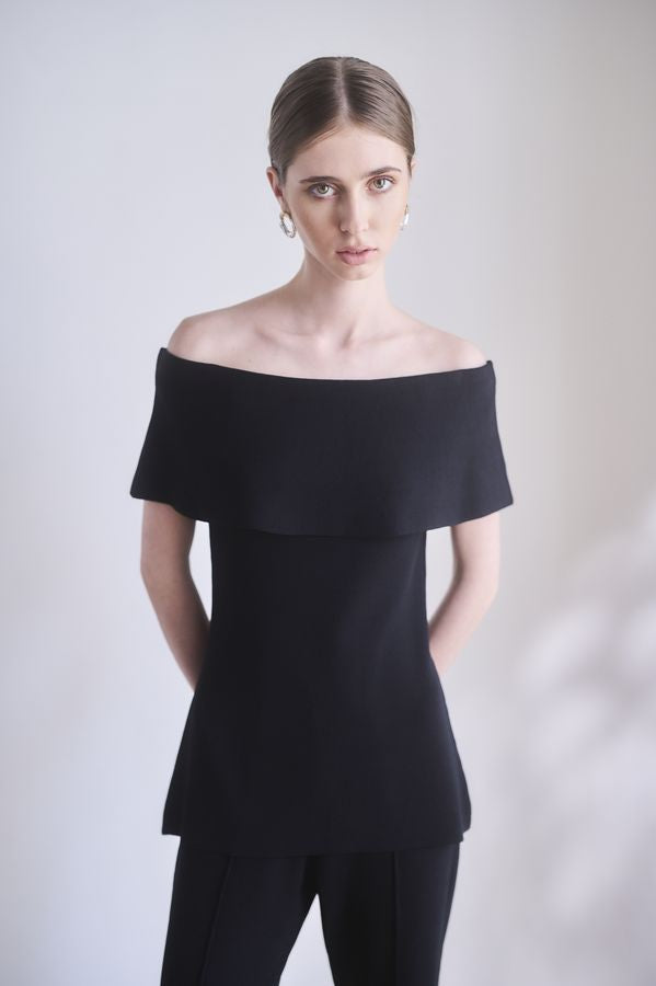【Michiko Yamawaki×Estella.K】Off-Shoulder Knit Set <br>-Black-  S/M 2size
