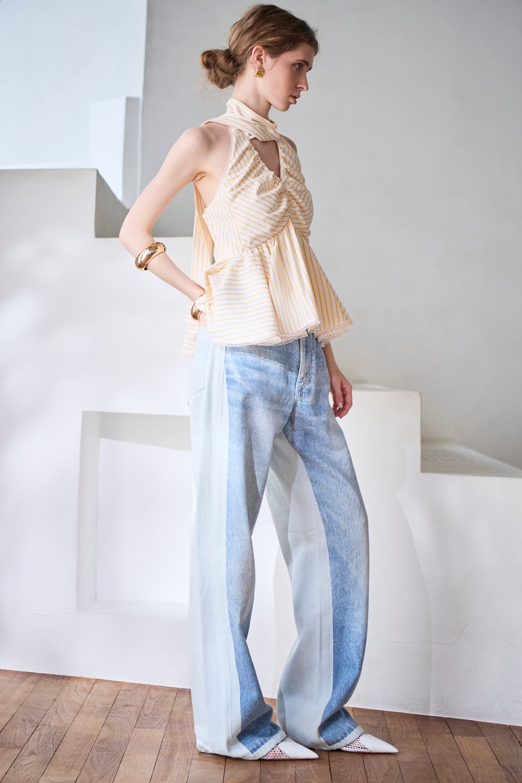 Janessa Top<br> -Yellow stripe-