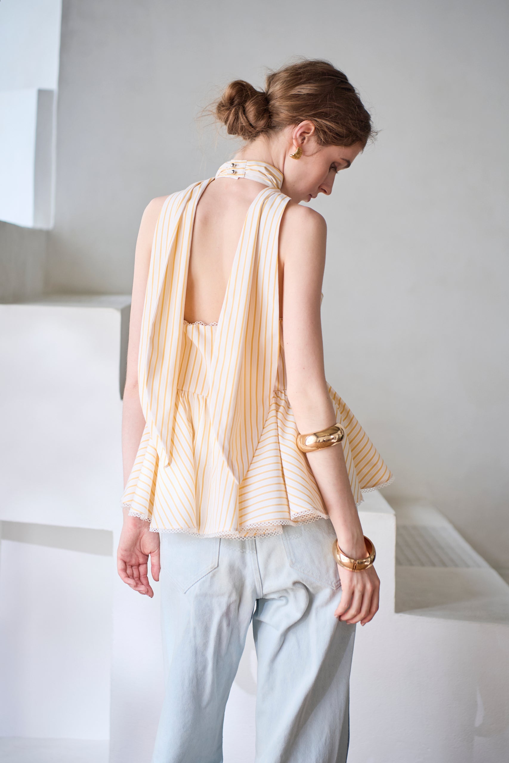 Janessa Top<br> -Yellow stripe-