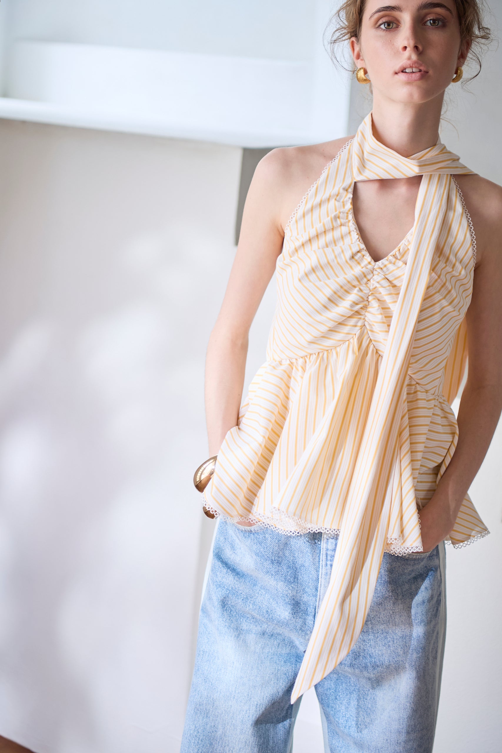 Janessa Top<br> -Yellow stripe-