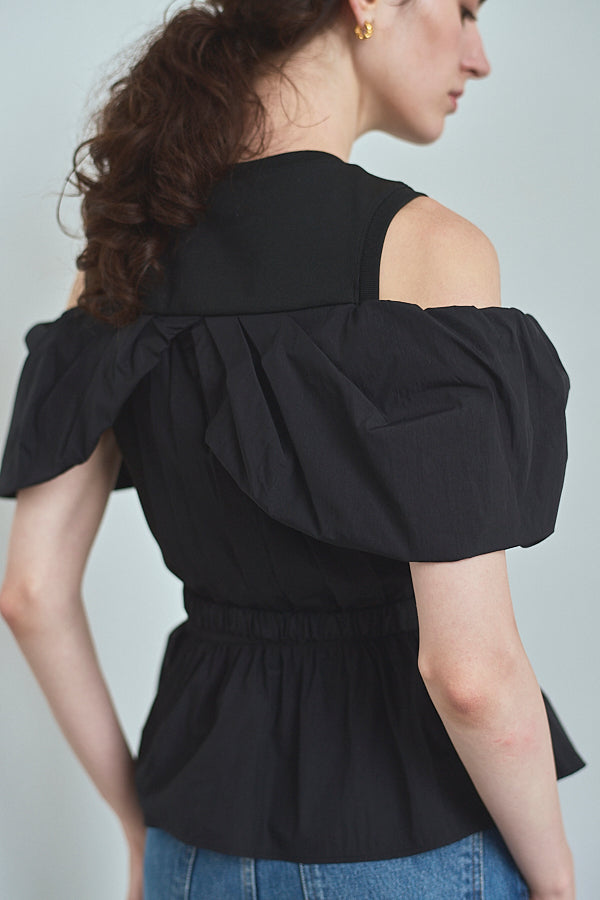 Delina Belted Top<br> -Black-