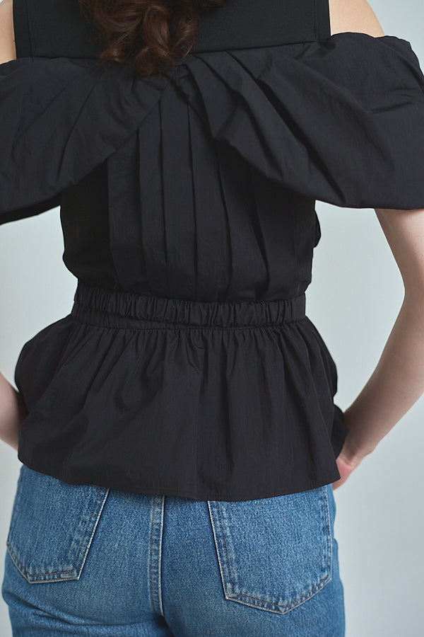 Delina Belted Top<br> -Black-