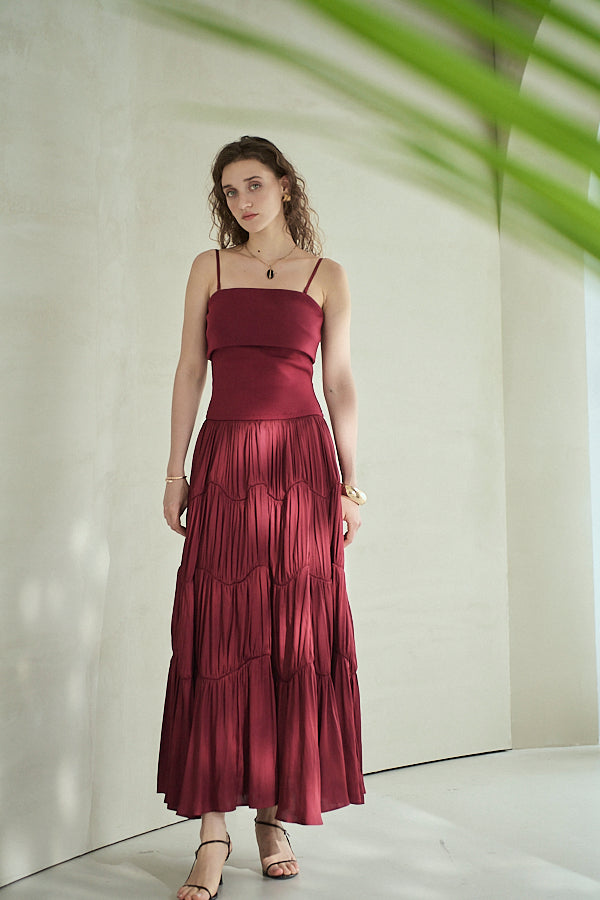 Pre-order<br>Melinda Dress<br>-Burgundy-