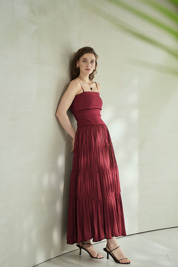 Pre-order<br>Melinda Dress<br>-Burgundy-