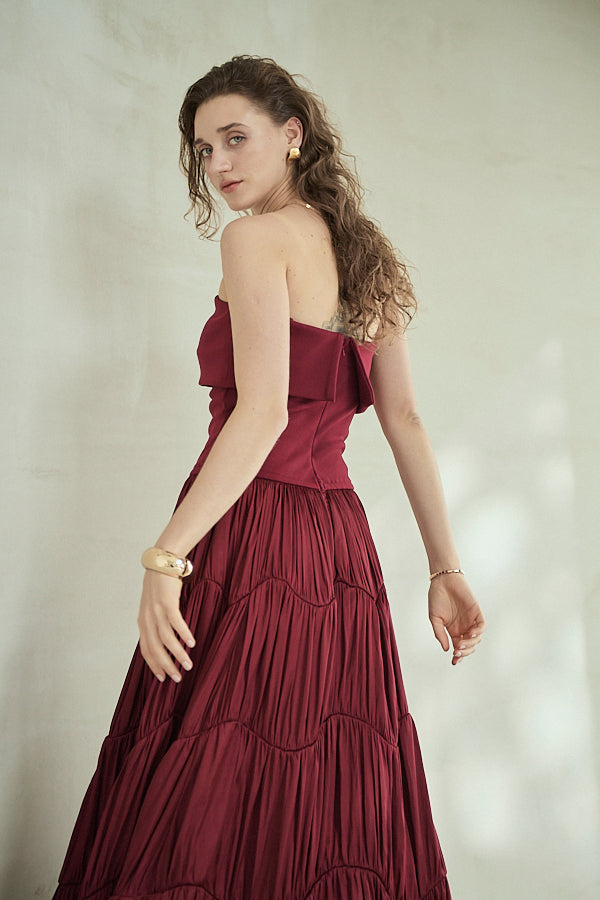 Pre-order<br>Melinda Dress<br>-Burgundy-